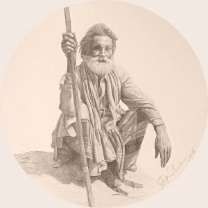 Ghulam Markhat, 10 x 10 inch, Graphite on Paper, Figurative Painting, AC-GHM-001